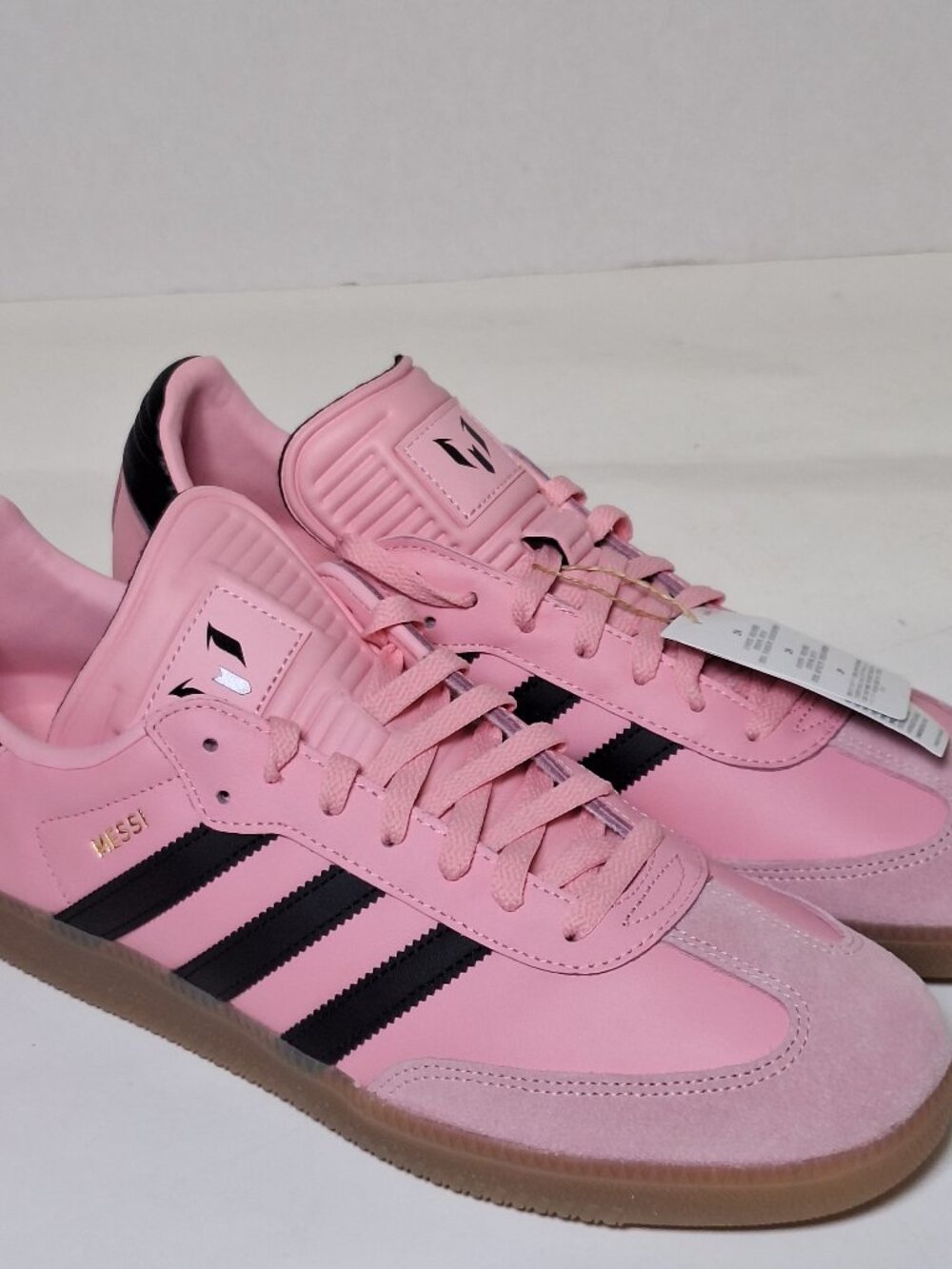 Adidas Lionel Messi x Samba Light Pink Black JP7844 Men's Size 13